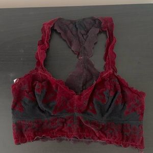 Free people lace and velvet bralette